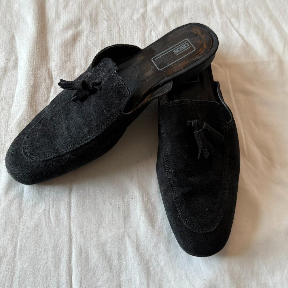 ASOS Black Suede Mules